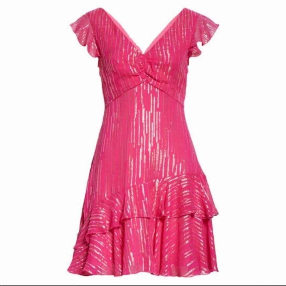 SALONI Catia Floral Print Silk Blend Minidress